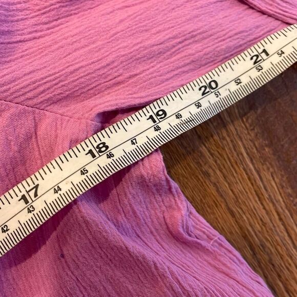 Appleseed’s cotton pink pleat front popover blouse medium - Picture 4 of 8